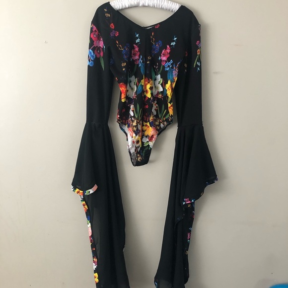 Custom floral dance costume/bodysuit - Picture 2 of 5